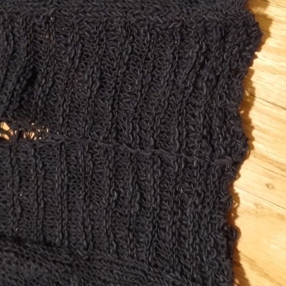 Lucky Brand crochet navy blue open maxi cardigan Sz L good condition - Picture 5 of 12